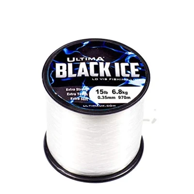 Abbildung von Ultima Black Ice Extra Stark Geringer Sicht Angelschnur 115gr Spule, Transparent, 0.38mm 18.0lb/8.2kg, durchsichtig