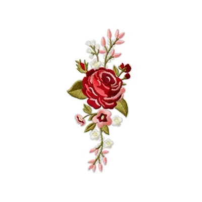 Abbildung von Mono Quick Aufnäher Bügelbild, Aufbügler, Applikationen, Patches, Flicken, zum aufbügeln, Polyester, Blume Blütenranke Größe: 17,5 x 11 cm