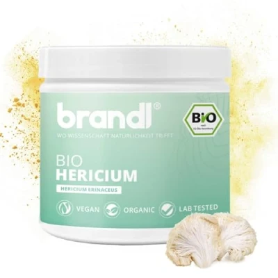 Abbildung von brandl® Bio Lions Mane (Hericium Erinaceus) Premium Kapseln extern laborgeprüft Vitalpilz 120 St