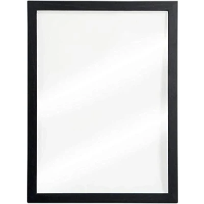 Abbildung von Securit Wandtafel, transparent, mit schwarzem Rahmen, 2 Flüssigkreidemarker in Schwarz und Weiß, 40 x 60 cm