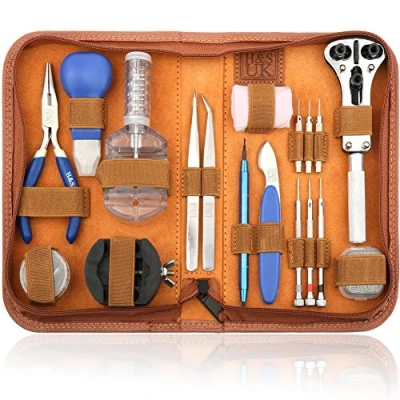 Abbildung von H&amp;S Reparatur Set 147 teiliges Uhrmacherwerkzeug mit Gehäuseöffner, Uhrenwerkzeug Gehäuseöffner