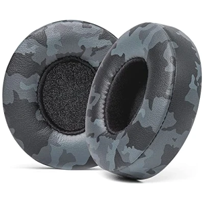 Abbildung von WC Extra Dicke Ersatz Ohrpolster für Beats Solo 2 &amp; 3 Wireless On Ear Kopfhörer von Wicked Cushions Weiches Leder, luxuriöser Memory Schaum, starker Klebstoff Black Camo
