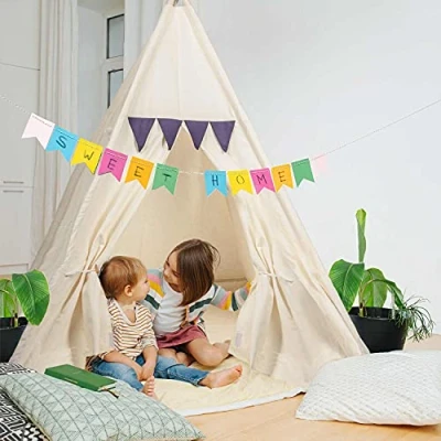 Abbildung von all Kids United Tipi Zelt Kinder Spielzelt Kinderzelt, aus Baumwolle &amp; Holz