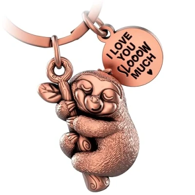Abbildung von FABACH Schlüsselanhänger Faultier Dreamy Gravur &quot;I love you slooow much&quot;