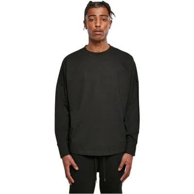 Abbildung von Build Your Brand Herren BY198 Oversized Cut On Sleeve Longsleeve T Shirt, black, XL
