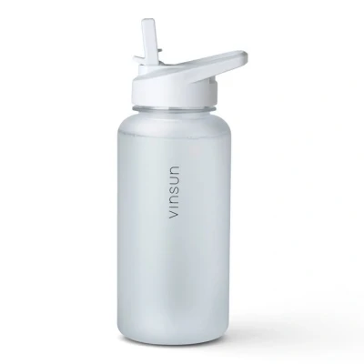 Abbildung von Vinsun Trinkflasche Sportflasche mit Strohhalm 1L, Tritan BPA frei, Fitness, auslaufsicher, bruchsicher, geruchs und geschmacksneutral