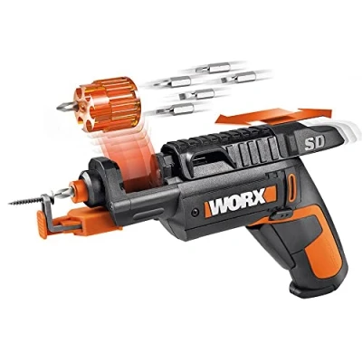 Abbildung von WORX WX255, Elektrischer Schraubendreher, Pistolengriff, 1/4, Schwarz, Orange, 230 RPM, Akku