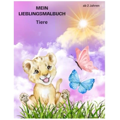 Abbildung von Malbuch Mit Tieren für Kinder: Süsse Tiere grossen Ausmalspass ab 2 Jahren Löwen, Tiger, Esel, Hund, Katze und viele mehr zum Ausmalen.: ... Perfekt Ausmalen , Kritzeln Lernen