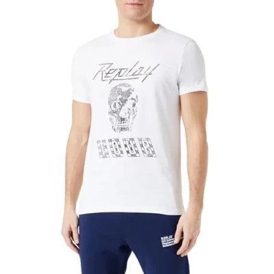 Abbildung von Replay Tshirt print, Herren, Größe: Medium, Chalk