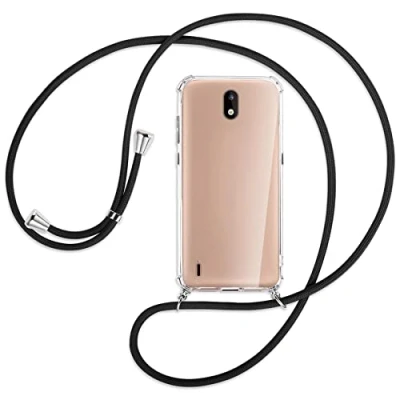 Abbildung von mtb more energy® Handykette kompatibel mit Nokia 1.3 (5.71&#039;&#039;) schwarz Smartphone Hülle zum Umhängen Anti Shock Full TPU Case