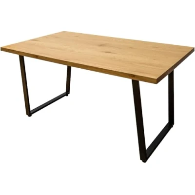 Abbildung von riess ambiente Esstisch LOFT 160cm natur / schwarz (Einzelartikel, 1 St), Eichenholz Design · Metall Kufen Gestell Küche Industrial