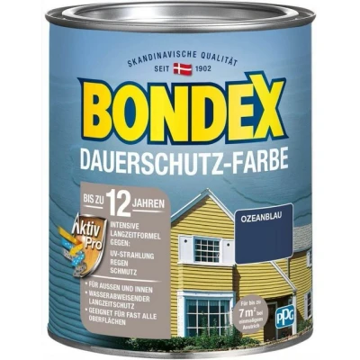 Abbildung von Bondex Wetterschutzfarbe Dauerschutz Farbe Außen Holzfarbe, 0,75 l, 14 Farben, Hochdeckend
