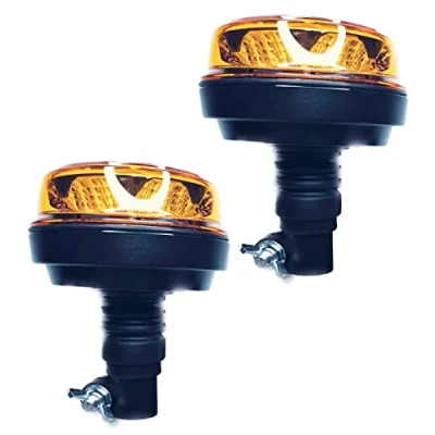 Abbildung von Matel Service Rundumleuchte LED mit 4 Blitzmuster 12V 24V ECE R65 R10 E9 für PKW LKW Traktor 2 Stücke set
