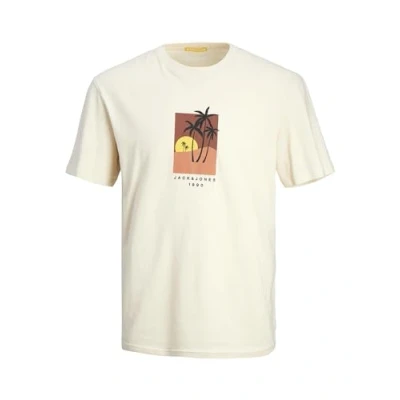 Abbildung von Jack &amp; Jones Rundhals Tshirt print, Herren, Größe: Medium, Buttercream