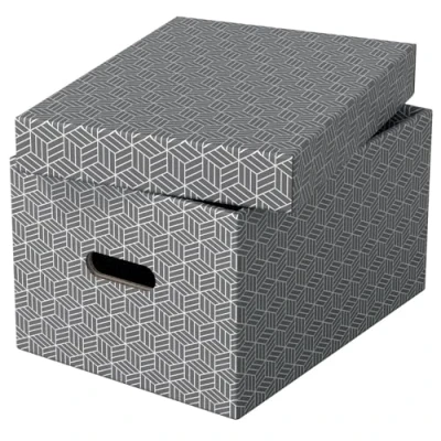 Abbildung von ESSELTE Aufbewahrungsbox 3 Aufbewahrungsboxen HOME grau medium
