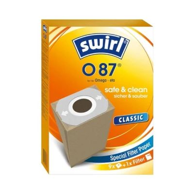 Abbildung von Swirl Staubsaugerbeutel O87 O 87, passend für Omega, eta, 9 St., inkl. 1 Filter zuschneidbar, Optimale Passform