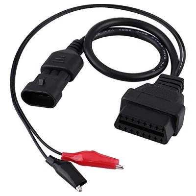 Abbildung von Qiilu OBD2 Adapterkabel, 3 Pin zu 16 Adapter Stecker Diagnosekabel für FIAT Lancia Alfa Romeo mit weiblichen Schnittstelle