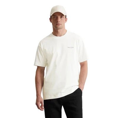 Abbildung von Marc O&#039;Polo Short Sleeve CREW NECK Artwork Tshirt print, Herren, Größe: XL, Egg white
