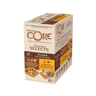 Abbildung von Wellness Core Signature Selects Shredded Multi Pack Katzenfutter M...