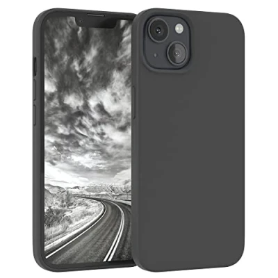 Abbildung von EAZY CASE Premium Silikon Handyhülle kompatibel mit iPhone 13, Slimcover Kameraschutz und Innenfutter, Silikonhülle, Schutzhülle, Bumper, Handy Case, Hülle, Softcase, Anthrazit