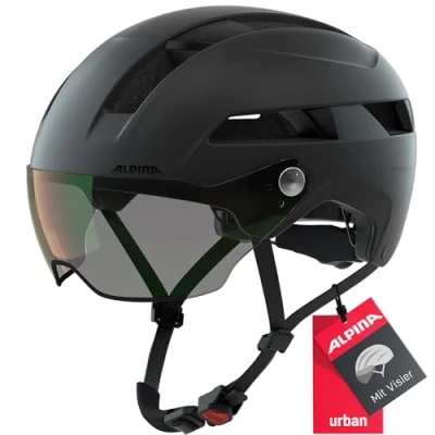 Abbildung von Alpina Unisex Erwachsene SOHO Visor V Fahrradhelm, Black matt, 55 59