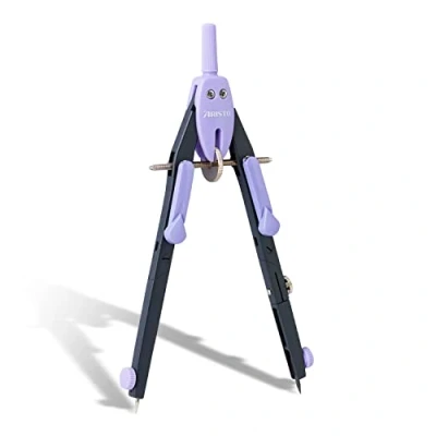 Abbildung von Aristo AR552744 23 BTS Schnellverstellzirkel (Kreise bis 340 mm Durchmesser, 2 Gelenke, Ersatzminen und Ersatznadel) neonlavender