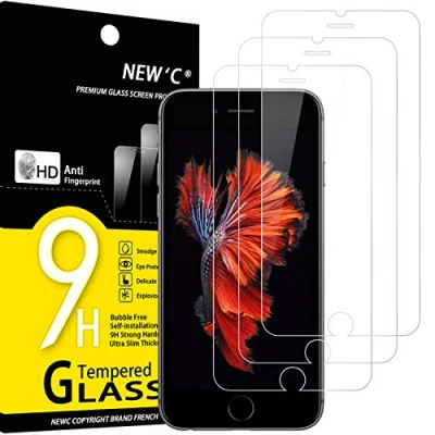 Abbildung von NEW&#039;C 3 Stück, Panzer Schutz Glas für iPhone 6s / 6, Frei von Kratzern, 9H Härte, HD Displayschutzfolie, 0.33mm Ultra klar, Ultrabeständig