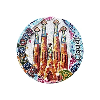 Abbildung von Barcelona Spanien 3D Mosaik Kühlschrankmagnet Tourist Travel Souvenirs Handgemachte Harz Handwerk Magnetische Aufkleber Home Küche Dekoration Sammlung Geschenk