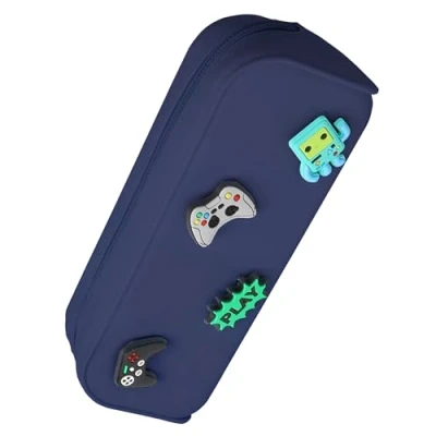 Abbildung von Online Federmäppchen Game Time Pins I Stylische Federtasche für Mädchen &amp; Jungen, ideal Schule, Uni Büro Pencil Case mit praktischem Reißverschluss zur Aufbewahrung von Stiften Kosmetik