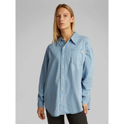 Abbildung von Calvin Klein Jeans Oversized Hemdbluse, Damen, Größe: XS, Denim light