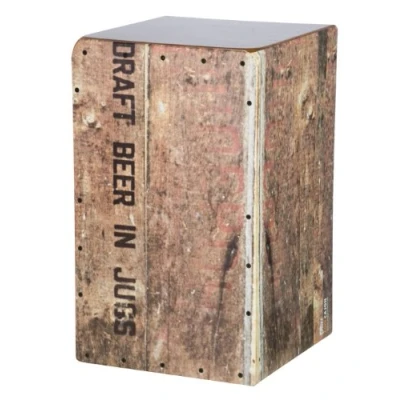 Abbildung von VOLT Cool Cajon &quot;The Cheers&quot; Design Percussion (Cajon Set inkl. Lernbuch Schule Basics + CD &amp; Seatpad, Größe:L) geeignet ab 10 Jahren