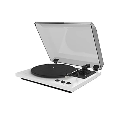 Abbildung von Teac TN175 White Vollautomatik HiFi Plattenspieler (Riemenantrieb, 33/45 U/min, integrierter Phono Vorverstärker, AT3600L MM System, High Density MDF Gehäuse), Weiß, TN 175 W