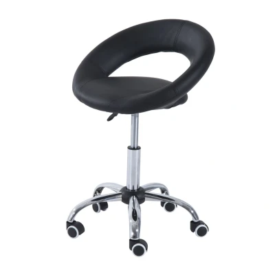 Abbildung von HOMCOM Rollsitz Rollhocker (Set, 1 St., Arbeitshocker), Drehhocker Hocker Kosmetik höhenverstellbar Schwarz