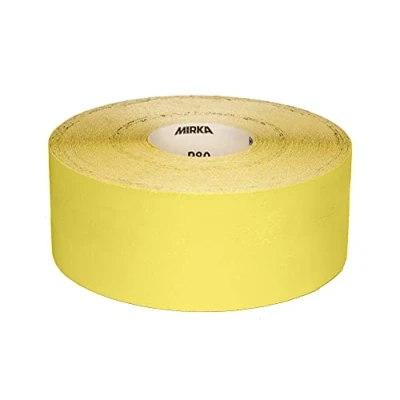 Abbildung von Mirka Yellow Schleifpapier Schleifrolle / 150mm x 50m P40 Schleifen von Hartholz, Weichholz, Farbe, Spachtel, Kunststoff 1 Rolle