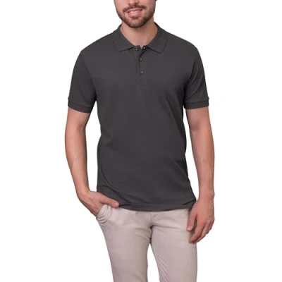 Abbildung von HRM Herren Luxury Stretch Polo, dunkelgrau, Gr. 5XL I Premium Polo Shirt aus 95% Baumwolle &amp; 5% Elasthan Basic Polohemd bis 40C waschbar Hochwertige nachhaltige Bekleidung