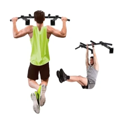 Abbildung von Mobiclinic® Fitness, Klimmzugstange, Wandmontage, K3, Verankerungsset, Stahl, max. 250 kg, Kraftübungen, Schaumstoffgriffe