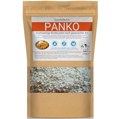 Abbildung von Asiafoodland Premium Panko Paniermehl ohne Palmöl, Zusatzstoffe, vegan Panierbrot Brotkrumen nach japanischer Art, 1er Pack (1 x 275g)