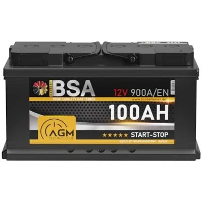 Abbildung von BSA AGM Batterie 100Ah 12V 900A/EN Start Stop Autobatterie VRLA statt 95Ah 92Ah 90Ah