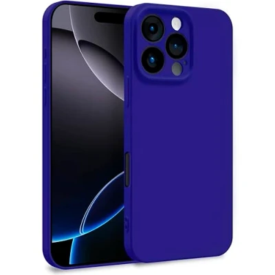 Abbildung von MyGadget Hülle für iPhone 16 Pro Max Zweilagige Handyhülle mit Kameraschutz Cover Innenfutter &amp; Silikon außen Dunkel Lila