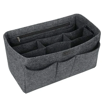 Abbildung von Ropch Taschen Organisator für Frauen Handtaschen, Filz Taschenorganizer Bag in Handtaschenordner Organizer Mittelgrau M