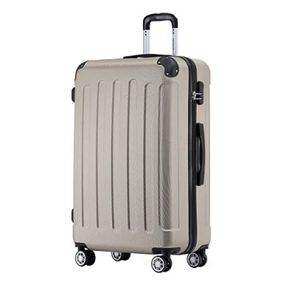 Abbildung von BEIBYE Hartschalen Koffer Trolley Rollkoffer Reisekoffer Handgepäck 4 Rollen (M L XL Set) (Champagner, L)
