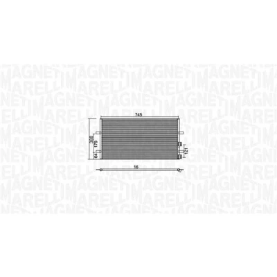 Abbildung von MAGNETI MARELLI 350203740000 Klimakondensator 745x388x16 388mm 745mm 16mm FORD: Transit Mk6 Kastenwagen, Bus