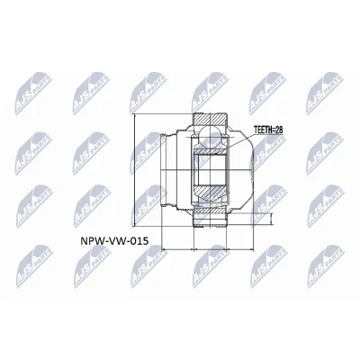Abbildung von NTY NPW VW 015 Gelenksatz Schaltgetriebe getriebeseitig VOLKSWAGEN: Transporter 5 Bus, Kastenwagen, Multivan (7HM