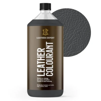 Abbildung von Sehr Deckend Wasser Lederfarbe Dunkelgrau 1L Leather Paint für Natur und ÖkoLeder Dye Ohne Alkohol alle Lederaccessoires Reißt oder Blättert Nicht ab