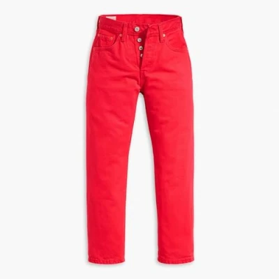 Abbildung von Levi&#039;s 501 CROP Jeans Straight Leg Script red, Damen, Größe: 26x28, red