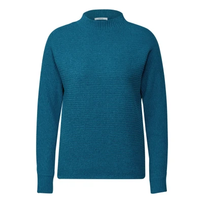 Abbildung von Cecil Stehkragenpullover, in melierter Optik aus softem Rippstrick