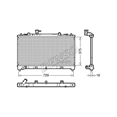 Abbildung von DENSO DRM44038 Kühler, Motorkühlung 375 753 16 MAZDA: 6 Sport Kombi, Limousine