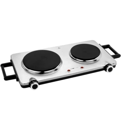 Abbildung von CLATRONIC Doppelkochplatte DKP 3668 E, 2500W, Cool Touch Griffen, Edelstahlgehäuse