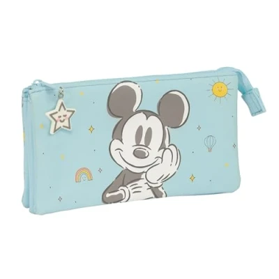 Abbildung von Safta Mickey Mouse Baby Federmäppchen für Kinder, ideal Kinder im Schulalter, bequem und vielseitig, Qualität Widerstandsfähigkeit, 22 x 3 12 cm, hellblau, Estándar, Lässig