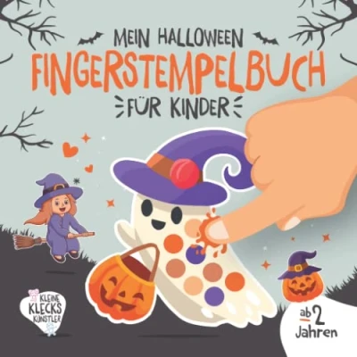 Abbildung von Mein Halloween Fingerstempelbuch für Kinder ab 2 Jahren: Ein süß schauriges Fingerfarben Bastelbuch Jungen und Mädchen zum Malen, Basteln ... (Meine Fingerstempelbücher Jahren)